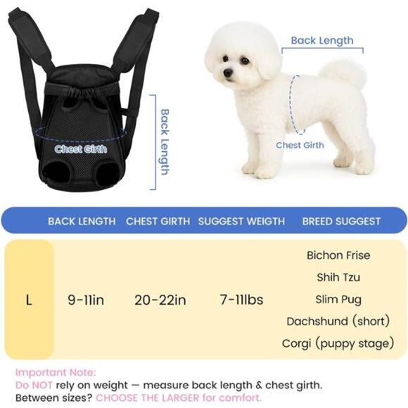 Dog Backpack Carrier, Adjustable - Picture 3 of 7